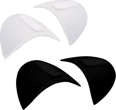Immagine prodotto di 2 paia di spalline 16×9×1,5 cm, nero e bianco, in schiuma con velcro, riutilizzabili