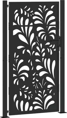 Immagine prodotto di vidaXL Cancello da giardino nero 100x175 cm in acciaio con design ondulato