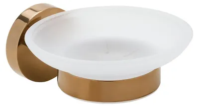Produktbild von Seifenschale Bemeta Alfa, sandgestrahltes Glas/Kaffeegold
