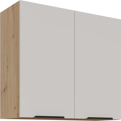 Image de Meuble haut de cuisine NICELLA - largeur 80 cm, cachemire / chêne artisanal