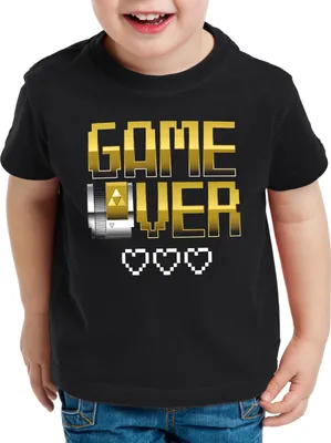 Produktbild von style3 Game Over Kinder T-Shirt cartridge link gold