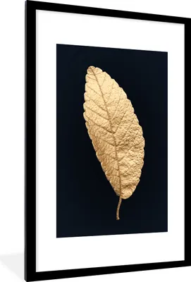 Produktbild von MuchoWow® MuchoWow® Gerahmtes Poster Baum - Blatt - Schwarz und Gold 60x90 cm - Poster mit zchwarzem Bilderrahmen - Dekoration - Wandposter Wohnzimmer - Hochwertig