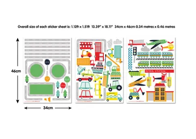 Zdjęcie produktu dla Walltastic 44869, 61 szt., Transport, Wielobarwny