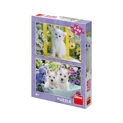 Obrázok produktu pre Puzzle 2x48 dielikov Mačiatko a westík