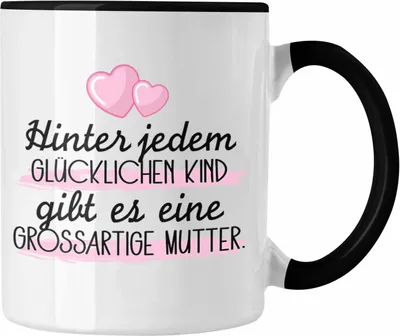 Produktbild von Trendation - Mama Tasse Geschenk für Mutter von Kinder Sohn Tochter Muttertag Muttertagsgeschenk Beste Mama Danke Weihnachten Geburtstag Lustig (Schwarz)