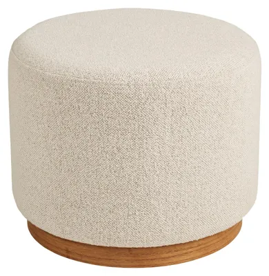 Produktbild von Daisy - Runder Bouclé-Pouf in Sandfarben ø50x41 cm