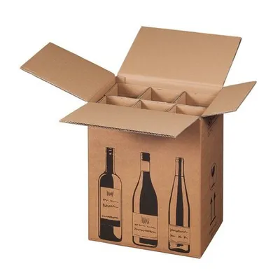 Produktbild von 5x Weinversandkarton für 6 Weinflaschen mit DHL & UPS