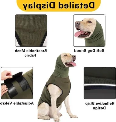 Obrázek produktu pro Uklidňující psí bunda, zelená, velikost M, s chrániči uší