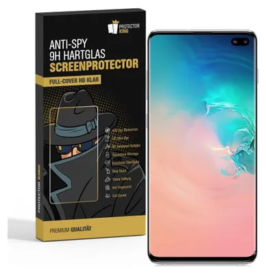 Produktbild von 2x 9H Panzerglas für Samsung Galaxy S10 Plus FULL CURVED PRIVACY ANTY-SPY Displayschutz Panzerfolie Schutzfolie Hartglas Schutzglas Displayglas Tempered Glasfolie Sicherheitsglas Echtglas Blickschutz