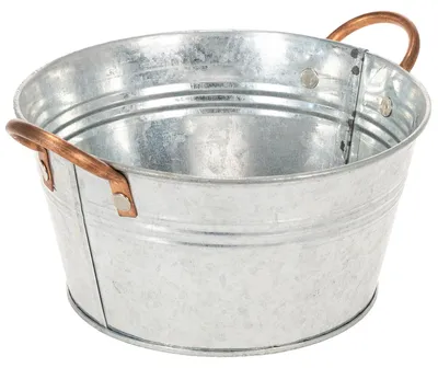 Produktbild von Blumenschale aus Metall mit Griffen für stilvolle Dekoration und Bepflanzung
