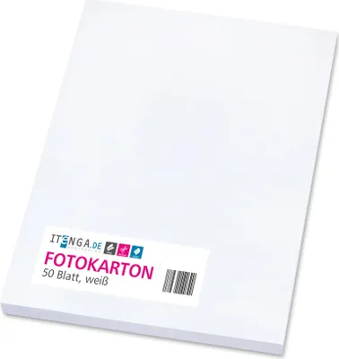Produktbild von itenga Fotokarton A4 HOCHWEISS 50 Blatt 300 g/qm