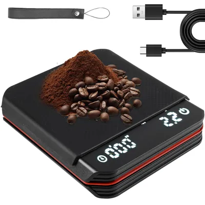 Espressowaage mit Timer, 3 Modi, 0,1 g Präzision, LED-Display, USB-C