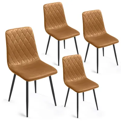 Produktbild von Lina® Elisia Esszimmerstuhl im modernen Design - Samt - Bequemer Stuhl für Ihr Esszimmer, hochwertiger Stoff, ergonomische Form - 4er Set - Ockergelb