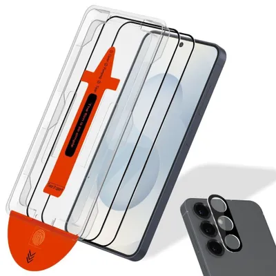 Produktbild von 2-Pack Samsung Galaxy S25 Displayschutzfolie & 1-Pack Kameraschutz - Gehärtetes Glas | [Automatische Installation] - Blasenfrei