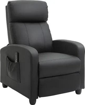 Productafbeelding van Massagestoel 700-143V90BK, met verstelbare rugleuning, 2-punts massagefunctie, bekleed met Polyurethanschuim, zwart, afmetingen 68 x 88 x 98 cm