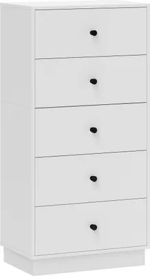 Image de HOMCOM Commode Sideboard avec 5 tiroirs Armoire en bois composite Armoire de rangement de style moderne Armoire à tiroirs Commode