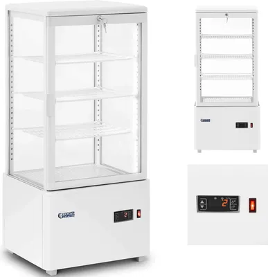 Obrázek produktu pro Expondo Royal Catering Chladicí vitrína – 78 l –  – 4 úrovně – bílá – uzamykatelná