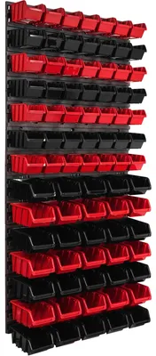 Produktbild von Werkzeugtafel - Werkzeugpaneel - Wandmontiert - Für Werkstatt und Garage - 84 Aufbewahrungsboxen - 58 x 117 cm