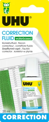 Produktbild von UHU Korrekturflüssigkeit Correction Fluid wasserbasierend 20ml
