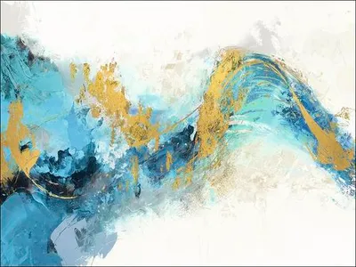 Produktbild von Leinwandbild Green And Gold Wave 77x57 cm