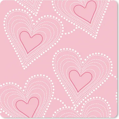 Produktbild von MuchoWow® Mauspad Mousepad Herzen - Muster - Rosa 20x20 cm - Mousepads - Maus Mat - Pad - Mausunterlage - Desk Mat - Bureauartikeln