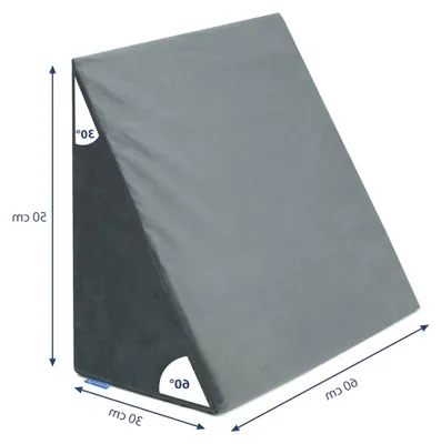 Produktbild von Rückenkissen - Keilkissen für das Bett - 60 x 50 x 30 cm - mit Memory Foam Schicht, abnehmbarer und waschbarer Bezug - Lesekissen, Matratzenkeil, ergonomisches Kissen - Grau