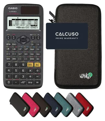 Produktbild von Casio fx-87DE X ClassWiz inkl. WYNGS Schutztasche Dunkelgrau - Wissenschaftlicher Taschenrechner - Basic Set