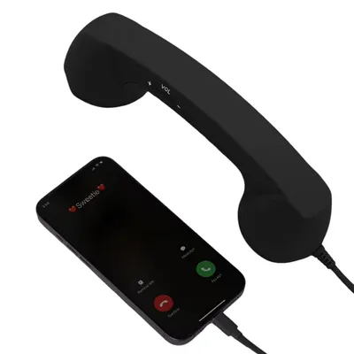 Obrázek produktu pro Retro sluchátko typu C pro mobilní telefony, retro sluchátka typu C pro telefony s kabelem – RETOTALK černá