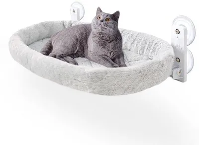 Produktbild von Katzenhängematte – Faltbares Katzenbett für Fensterbänke – Hängematte für Katzen bis 18 kg – 53 x 30 cm