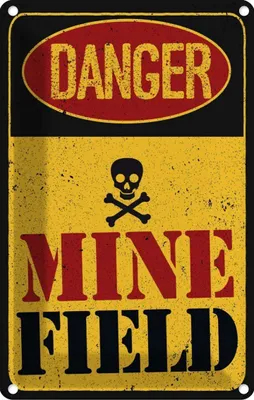 Produktbild von vianmo Blechschild 18x12 cm Achtung Danger Mine Field Minenfeld