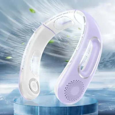 Produktbild von Hotsales Hals-Ventilator, freihändig, blattloser Halsventilator, tragbar, wiederaufladbar, 360° kühlender Halsventilator, 4 Geschwindigkeiten, leise, 5200 mAh batteriebetrieben, USB-tragbarer