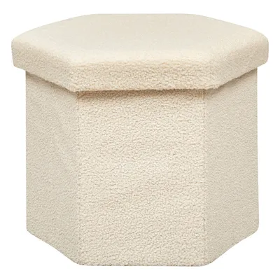 Obrázek produktu pro Sedák ve tvaru krychle bouclé HEXA s úložným prostorem, 46 x 40 x 38 cm