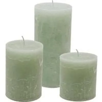 Produktbild von Cactula Stumpenkerzen-Set – Hellgrün – 3 Stück