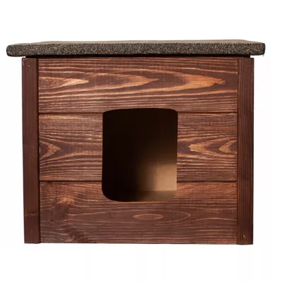 Obrázok produktu pre QLS domček pre psov a mačky z dreva 54x40 cm Izolovaný palisander Zimovzdorná montáž 10977