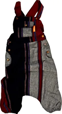 Immagine prodotto di Pantaloni harem con pettorina Simandra per bambini - Pantaloni Aladdin in stile patchwork, S