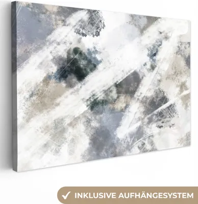 Obrázek produktu pro OneMillionCanvasses® - Obrazy na plátně - 140x90 cm, Umění - Vzor - Šedá - Bílá, Nástěnné umění Tisk Nástěnná dekorace - Fotografie na plátně - Obraz na dřevěném rámu