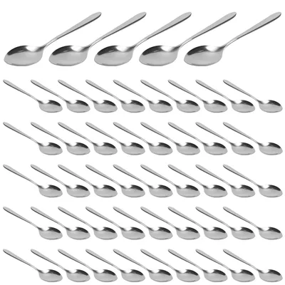 Edelstahl-Teelöffel-Set, 50 Stück, 16,7 cm, spülmaschinenfest