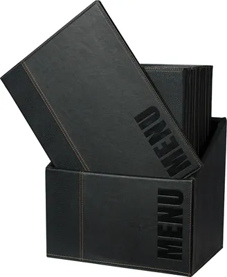 Produktbild von Securit Speisekarten Mappe TRENDY in Box DIN A4 schwarz 1 Box mit 20 Mappen