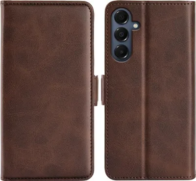 Produktbild von Mobigear Slim Magnet  Samsung Galaxy A17 Hülle Klapphülle Geldbörse - Braun