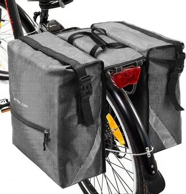 Produktbild von Famanu Fahrradtasche 28L Wasserfest mit Reflektierenden Streifen - Schwarz