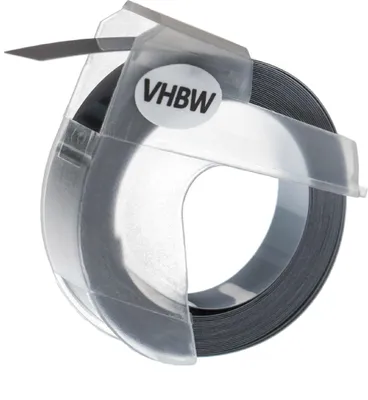 Produktbild von vhbw 3D Prägeband-Schriftband-Kassette kompatibel mit Dymo Omega Home S0717930, Organizer Xpress 12965 Etiketten-Drucker 3m x 9mm Weiß auf Silber