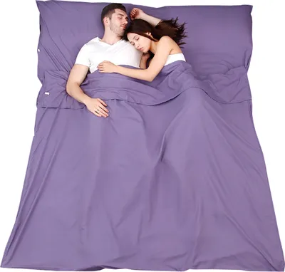 Obrázek produktu pro CANDeal 180x210cm Ultralehký spací pytel pro jednu osobu Cestovní vložka do spacího pytle pro hotel Horské chaty Mládežnické ubytovny Trekking Venkovní cestovní vložka do spacího pytle Mumie / přikrývka, fialová