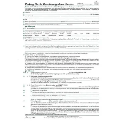 Produktbild von RNK Mietvertrag Haus DIN A4 4002871054508