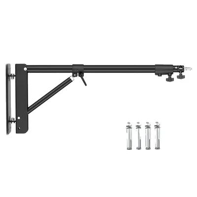 Image de Support télescopique pour éclairage, longueur réglable de 80 à 136 cm, rotation de 170°, support télescopique pour éclairage