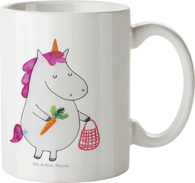 Produktbild von Mr. & Mrs. Panda Plastikbecher Einhorn Vegan - Weiß - Geschenk, Veganismus, Gesund Leben, Rohkost, Mehrwegbecher, Veganer, Haferl, Trinklernbecher, Pott, Kindertasse
