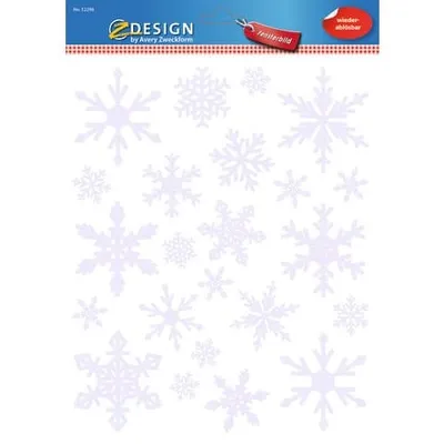 Produktbild von AVERY Zweckform ZDesign Weihnachts-Fensterbild Schneeflocken 1 Bogen à 23 Etiketten