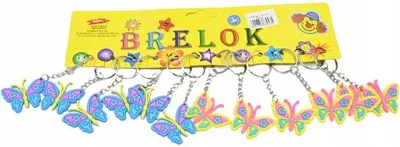 Produktbild von 12er Set Schmetterling Schlüsselanhänger Gummi - Bunte Anhänger für Schlüsselbund & Tasche
