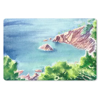 Produktbild von MuchoWow® Mauspad Mousepad Meer - Berge - Wald 27x18 cm - Mousepads - Maus Mat - Pad - Mausunterlage - Büroartikel - Desk Matten