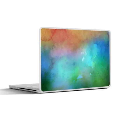 Produktbild von MuchoWow® Laptop Aufkleber Sticker Cover Aquarell - Blau - Grün - Rot 25x18 cm - Laptop-Deko