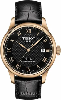 Produktbild von Tissot Le Locle Powermatic 80 Herenuhr roségold schwarz Lederarmband